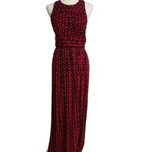Milly Red and Blue Print Sleeveless Maxi Dress | Size L